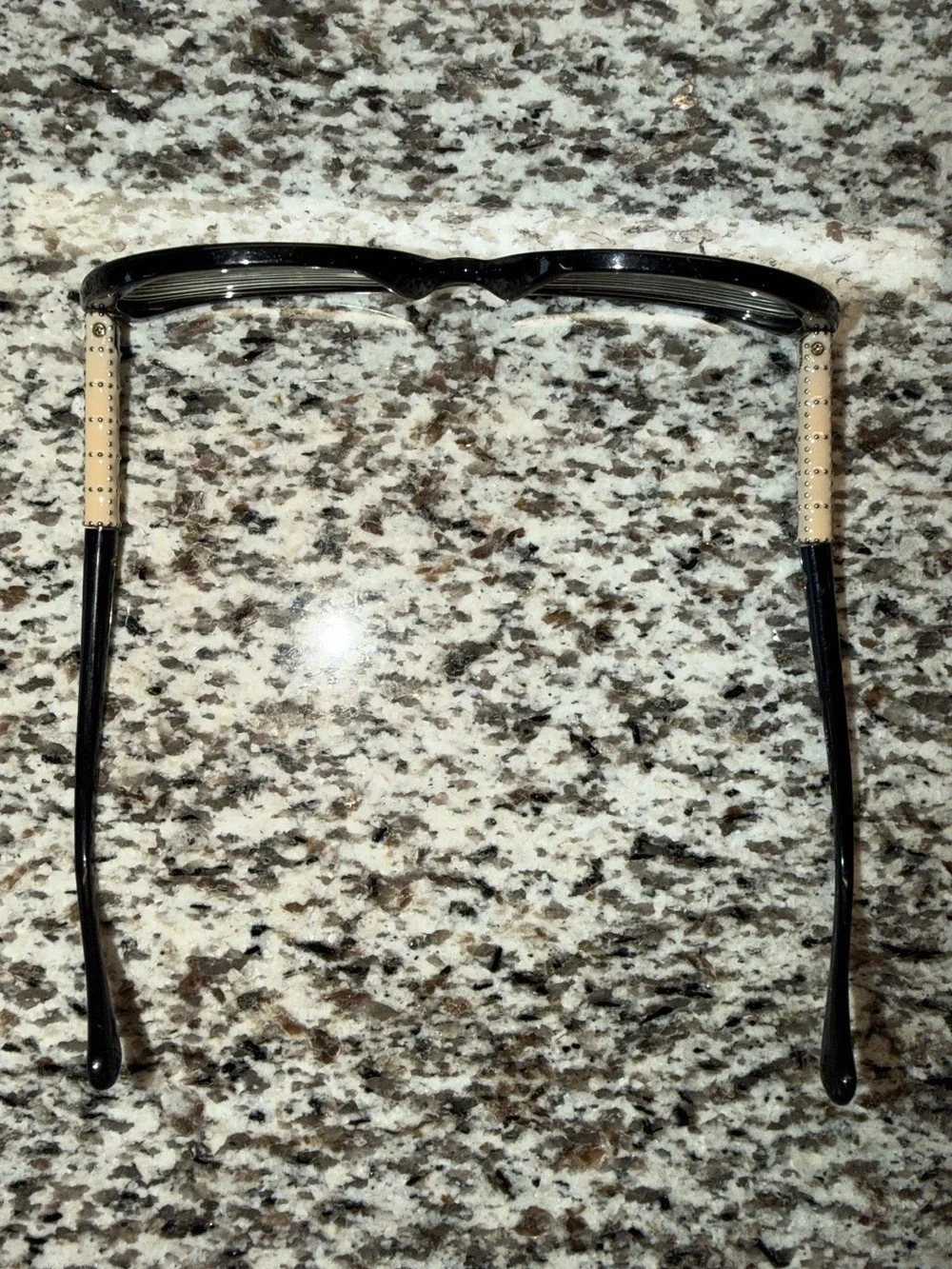 Chanel Quilted Studded Eyeglass Frames – Black & Cream – Repair/Replacement 3215